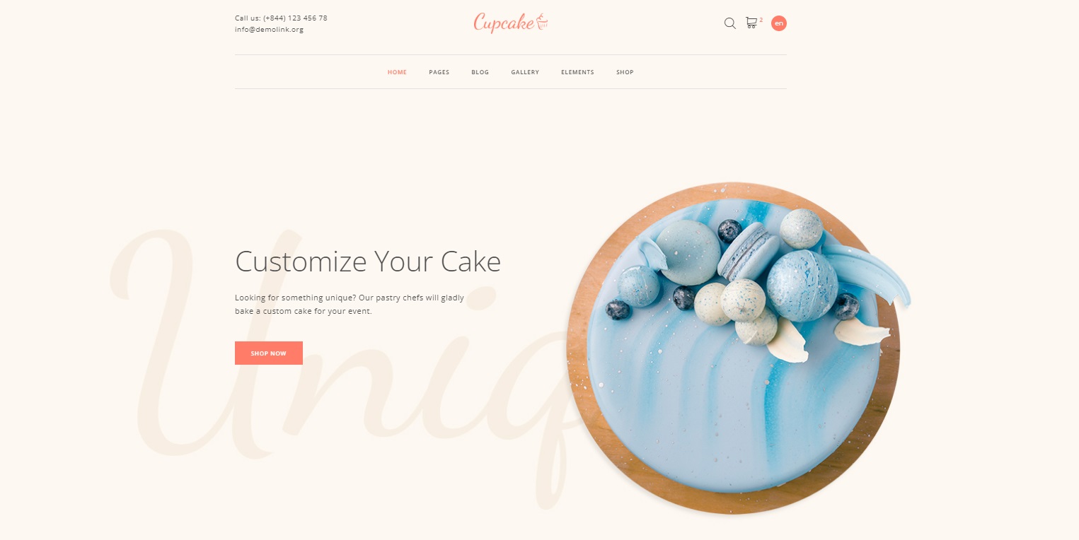Сайт для Cupcake