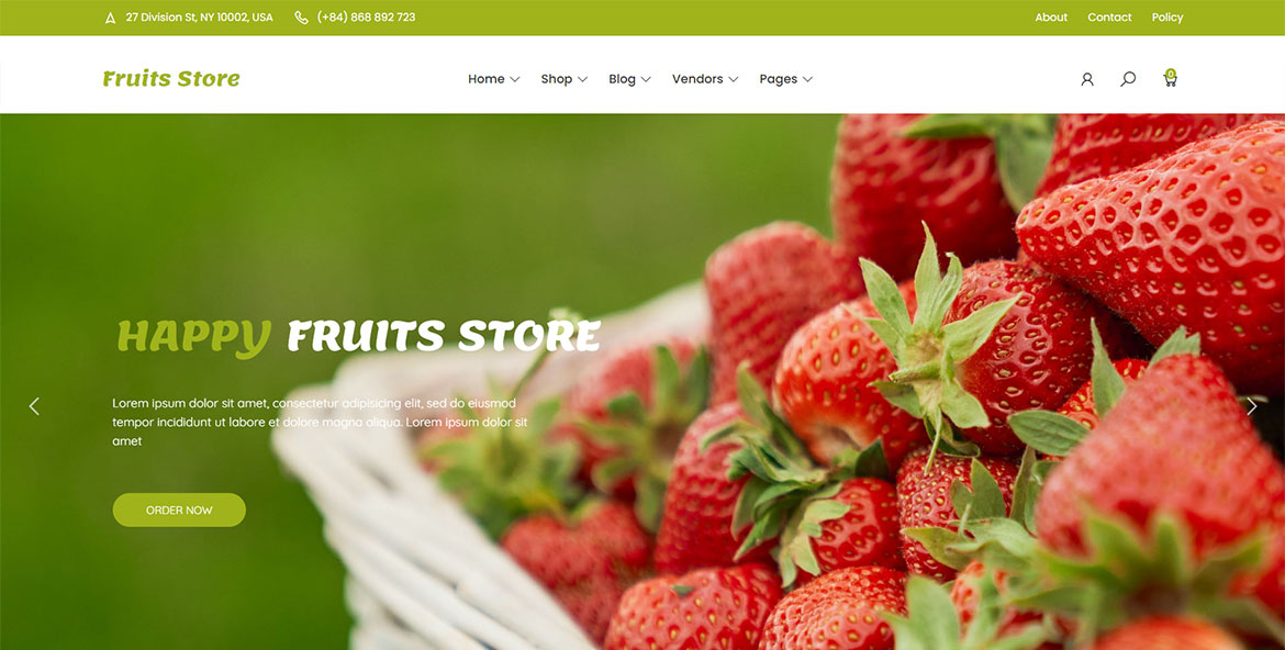 Сайт для Fruits Store