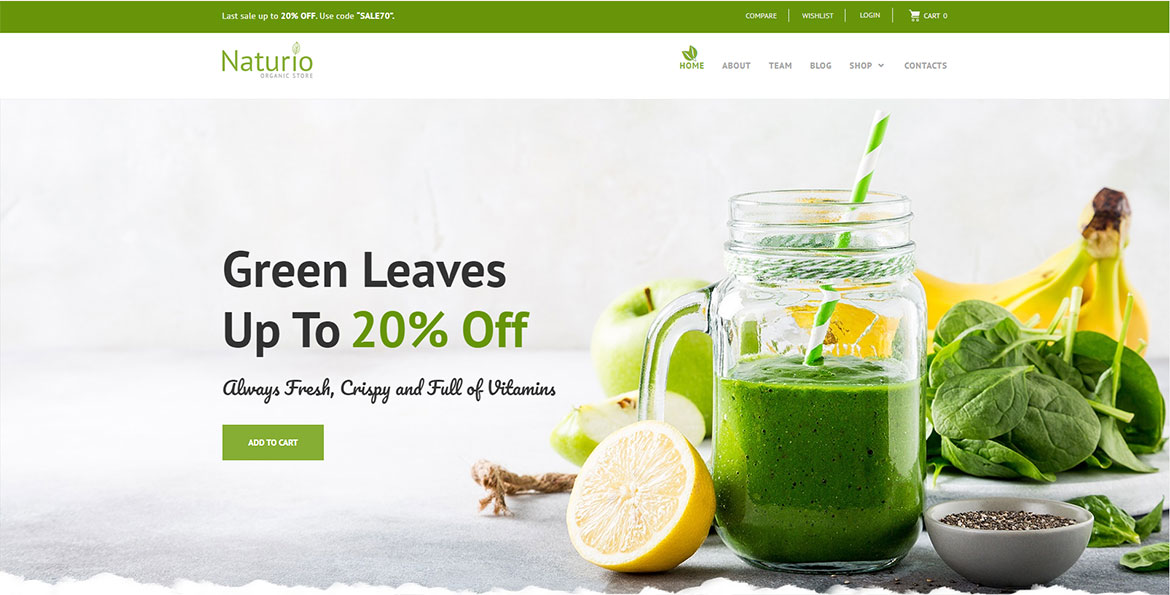 Сайт для Naturio Food