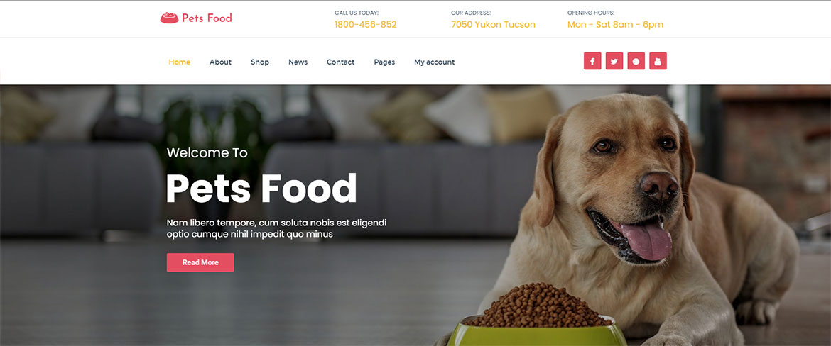 Сайт для Pets Food