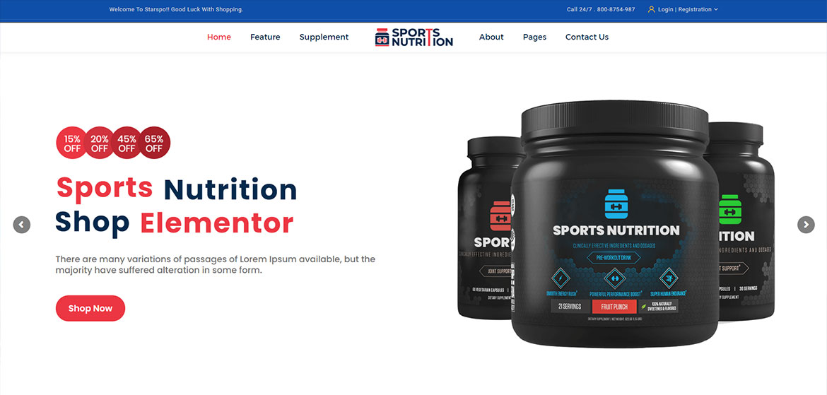 Сайт для Sports Nutrition